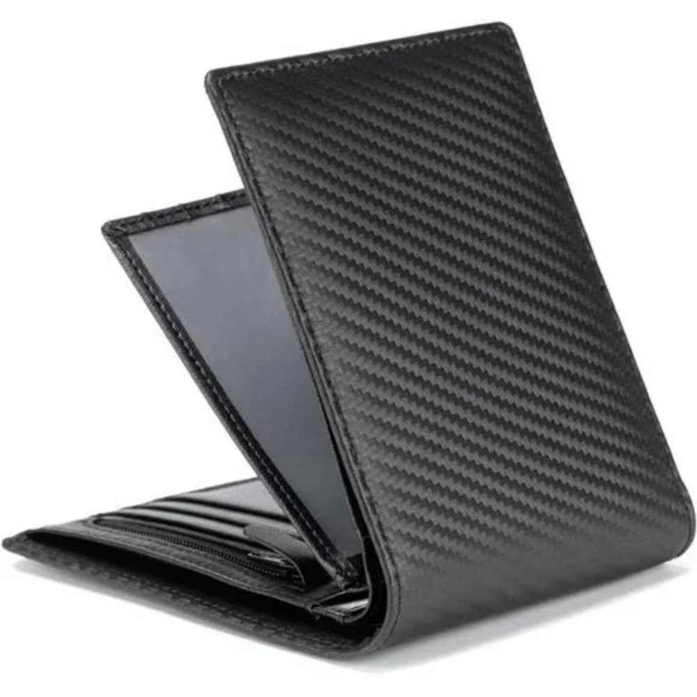 New Mens Wallet Bifold Leather Black